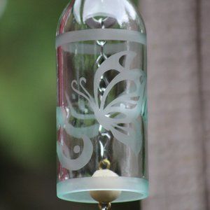 Handcrafted Mini Butterfly Wine Bottle Wind chime